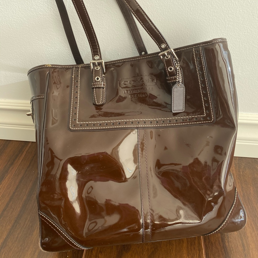 COACH Brown Patent Leather Bag